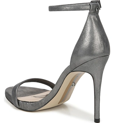 Shop Sam Edelman Ariella Ankle Strap Sandal In Dark Pewter Leather