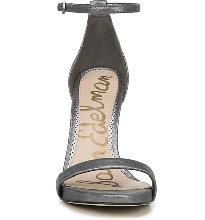 Shop Sam Edelman Ariella Ankle Strap Sandal In Dark Pewter Leather