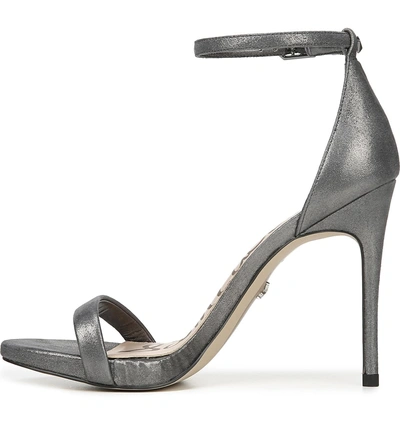 Shop Sam Edelman Ariella Ankle Strap Sandal In Dark Pewter Leather