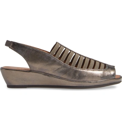 Shop Gentle Souls 'lee' Sandal In Pewter Metallic Leather