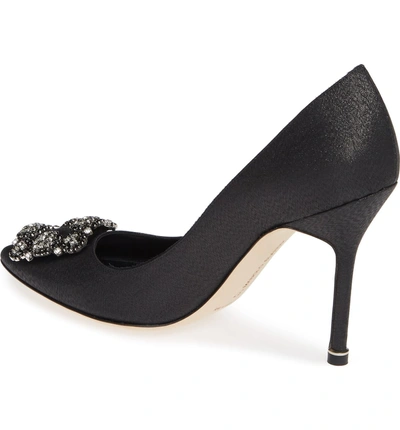 Shop Manolo Blahnik 'hangisi' Ornamented Pump In Black