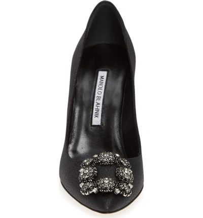 Shop Manolo Blahnik 'hangisi' Ornamented Pump In Black