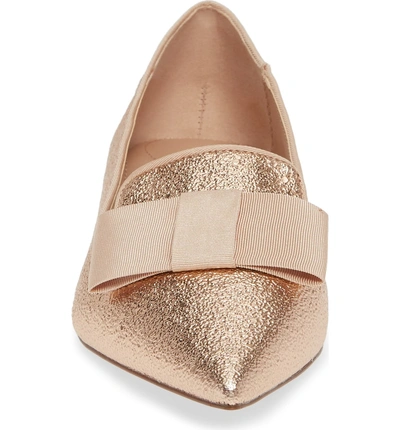Shop Kensie Madeleine Pointy Toe Flat In Light Gold Metallic