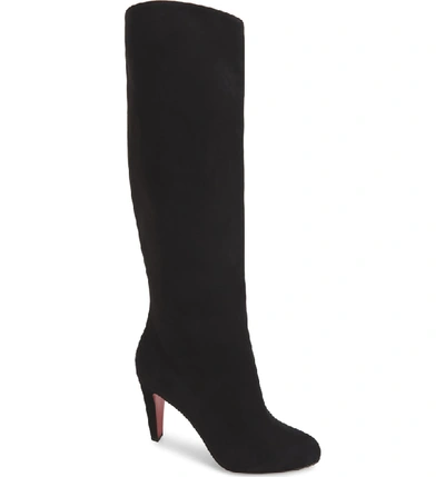 Shop Christian Louboutin Marmara Tall Boot In Black Suede