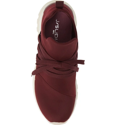 Shop Jslides Morrow Slip-on Sneaker In Burgundy Fabric