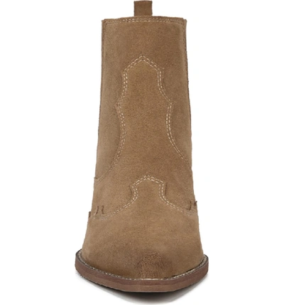 Shop Sam Edelman Winona Bootie In Golden Caramel Suede