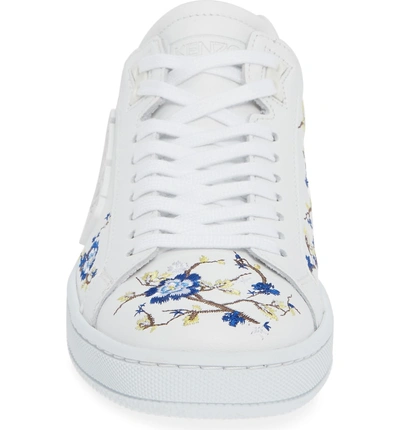 Shop Kenzo Tennix Logo Sneakers In White Leather
