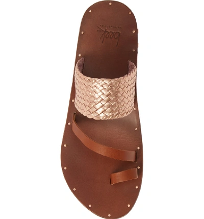 Shop Beek Cockatiel Woven Slide Sandal In Rose/ Tan