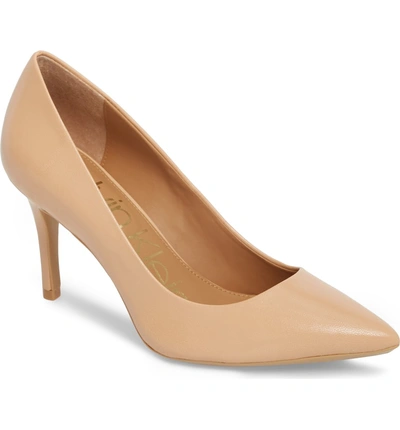 Shop Calvin Klein 'gayle' Pointy Toe Pump In Blush/ Nude Leather