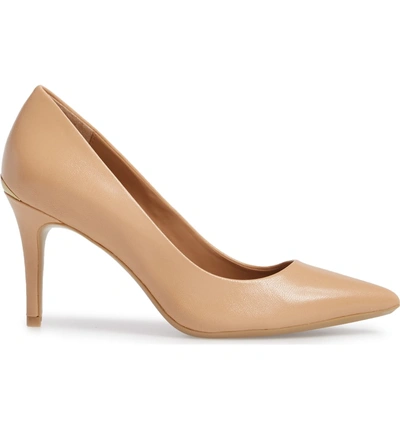 Shop Calvin Klein 'gayle' Pointy Toe Pump In Blush/ Nude Leather