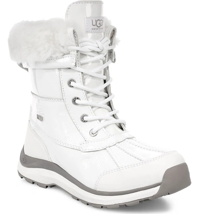Shop Ugg Adirondack Iii Waterproof Insulated Patent Winter Boot In White