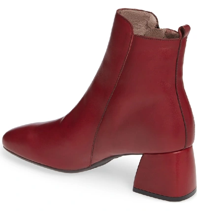 Shop Wonders Block Heel Bootie In Red Smooth Leather
