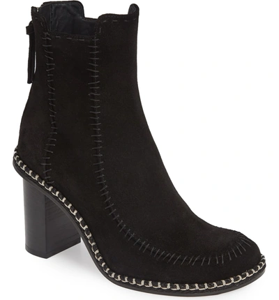 Shop Jw Anderson Scarecrow Stitched Suede Bootie In Black