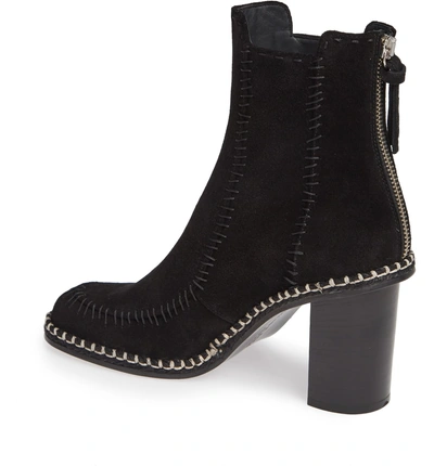 Shop Jw Anderson Scarecrow Stitched Suede Bootie In Black