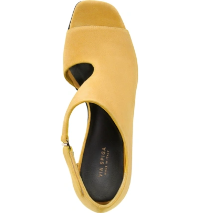 Via Spiga Eladine Cutout Peep Toe Pump In Yellow Suede ModeSens