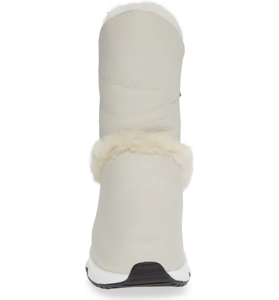 Shop Ash Laika Genuine Shearling Bootie In White/ Tumble Off White