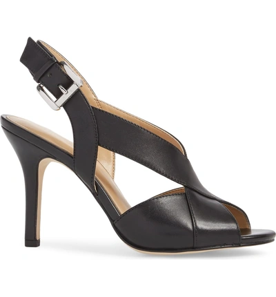 Shop Michael Michael Kors Becky Cross Strap Sandal In Black Leather