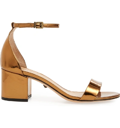 Shop Schutz Chimes Ankle Strap Sandal In Bronze Leather