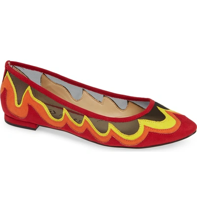 Shop Katy Perry Ballet Flat In Black/ Red