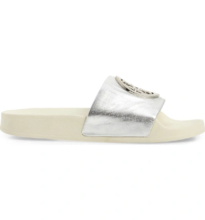 Shop Tory Burch Lina Slide Sandal In Silver