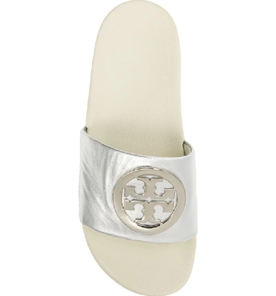 Shop Tory Burch Lina Slide Sandal In Silver