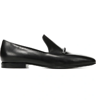 Shop Via Spiga Tallis Flat Loafer In Black Leather