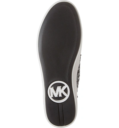 Shop Michael Michael Kors Tia Slip-on Platform Sneaker In Black/ Silver