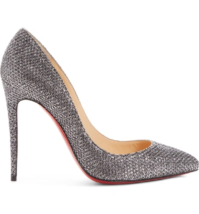 Shop Christian Louboutin Pigalle Follies Pointy Toe Pump In Silver
