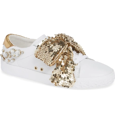 Shop Ash Demon Sneaker In White/ Metallic Old Gold