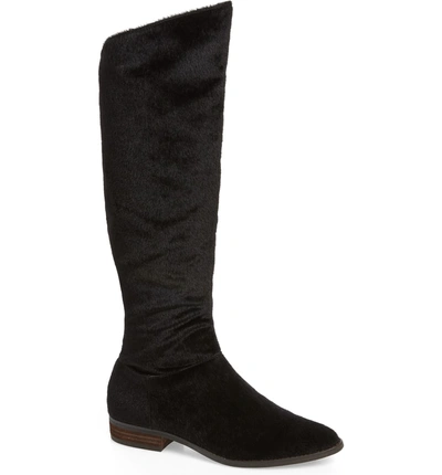 Shop Band Of Gypsies Luna Over The Knee Boot In Black Faux Pony