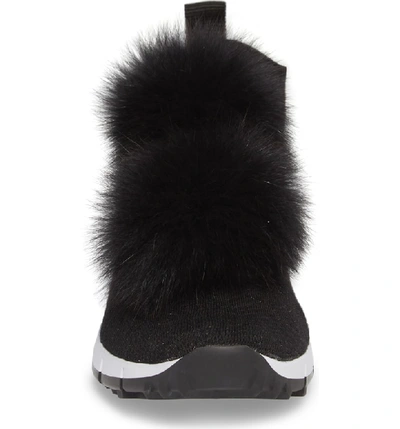 Shop Jimmy Choo Genuine Fox Fur Sock Sneaker In Black