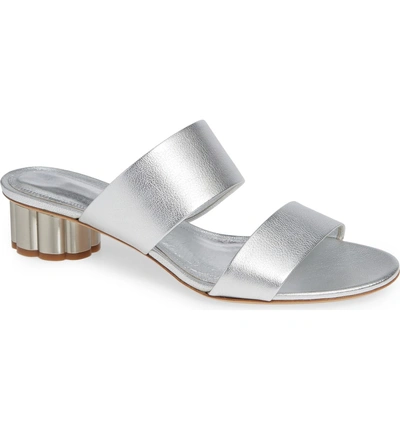 Shop Ferragamo Bellundo Double Band Slide Sandal In Silver