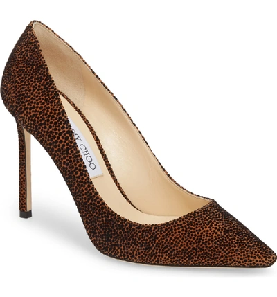 Shop Jimmy Choo Romy Pointy Toe Pump In Nutmeg/ Black