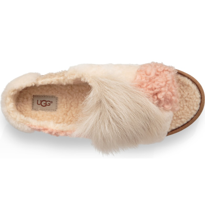 Ugg Patchwork Fluff Shearling Slippers In Beige | ModeSens