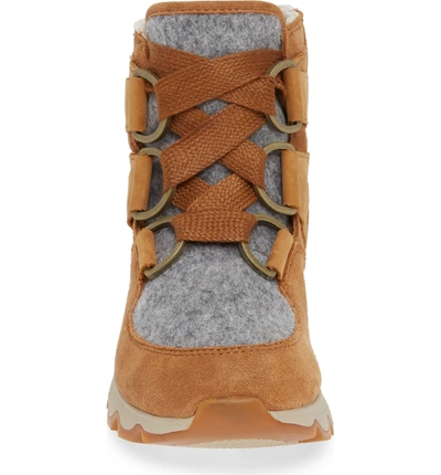 Shop Sorel Kinetic Waterproof Short Lace-up Boot In Camel Brown