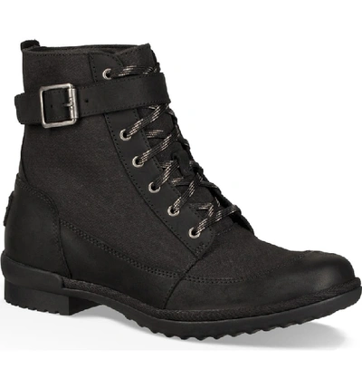 Shop Ugg Tulane Waterproof Boot In Black Leather