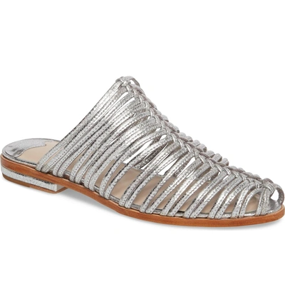 Shop Cecelia New York Gloria Sandal In Silver Leather