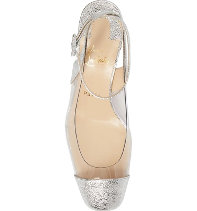 Shop Christian Louboutin Asticocotte Block Heel Pump In Silver