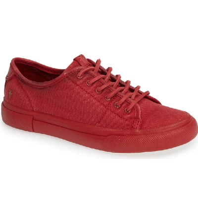 Shop Frye Gia Low Lace-up Sneaker In Red Canvas