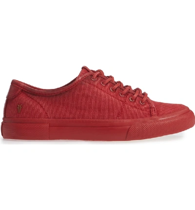 Shop Frye Gia Low Lace-up Sneaker In Red Canvas