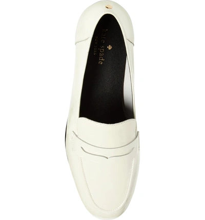 Shop Kate Spade Genevieve Loafer In Off White Crinkle Pat