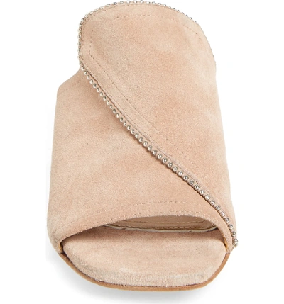 Shop Rag & Bone Myla Asymmetrical Beaded Slide Sandal In Nude Suede