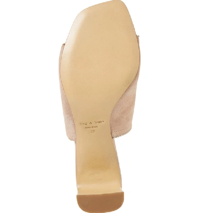 Shop Rag & Bone Myla Asymmetrical Beaded Slide Sandal In Nude Suede