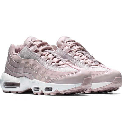 Nike Air Max 95 Glittered Leather And Suede Sneakers In Pastel Pink |  ModeSens