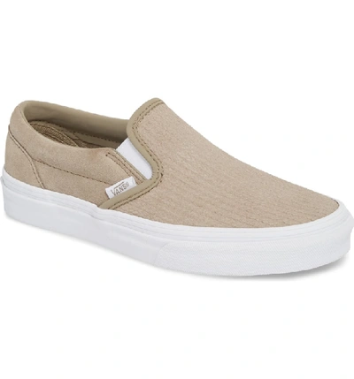 Shop Vans Classic Slip-on Sneaker In Desert Taupe/ Emboss Suede