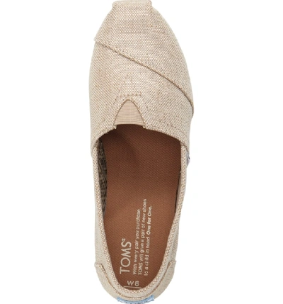 Shop Toms 'classic - Metallic Burlap' Slip-on In Natural Metallic Burlap