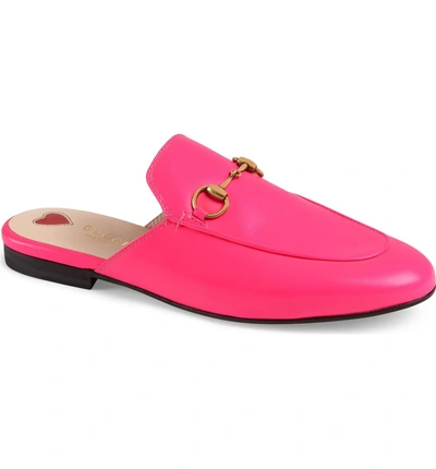 Shop Gucci Princetown Loafer Mule In Fuschia Fluo