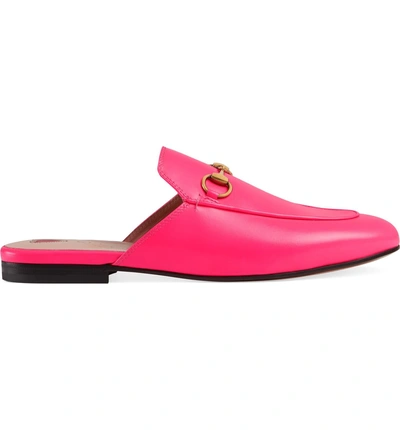 Shop Gucci Princetown Loafer Mule In Fuschia Fluo