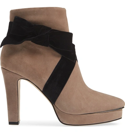 Shop Karl Lagerfeld Malia Bootie In Taupe Suede