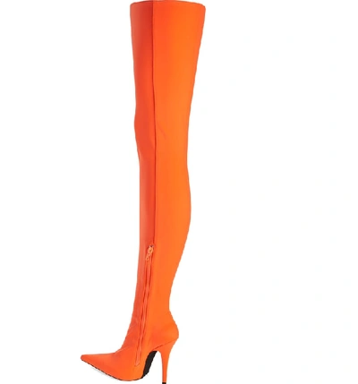 Shop Jeffrey Campbell Gamora Thigh High Boot In Orange Lycra